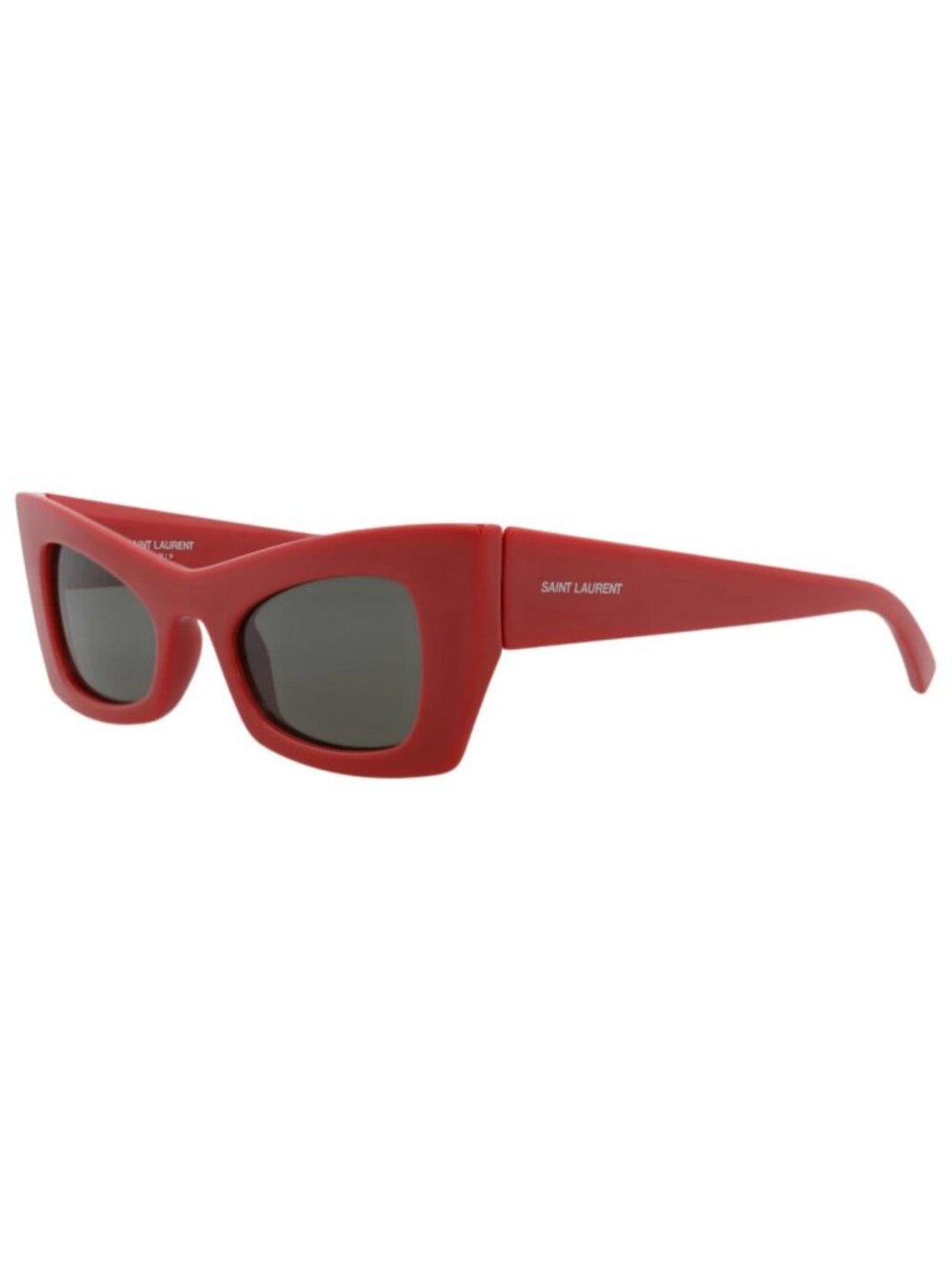 New Saint Laurent Women's Sunglasses Cat Eye Bio Injection Frame Red Red Grey